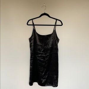 Silence + noise black slip dress (size large)